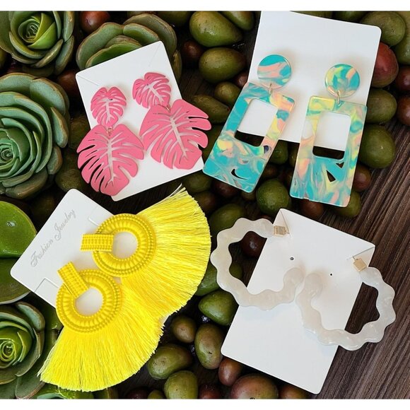 Set of 4 Pairs of Unique Earrings (SKU#3074) - Picture 1 of 6